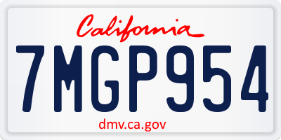 CA license plate 7MGP954