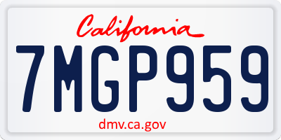 CA license plate 7MGP959