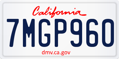 CA license plate 7MGP960