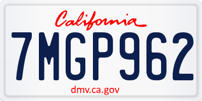 CA license plate 7MGP962