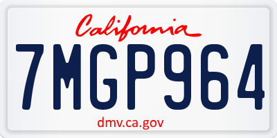 CA license plate 7MGP964