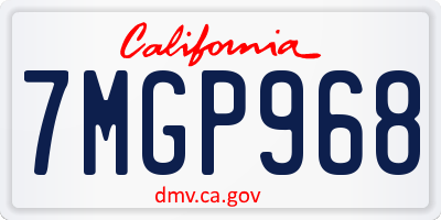 CA license plate 7MGP968