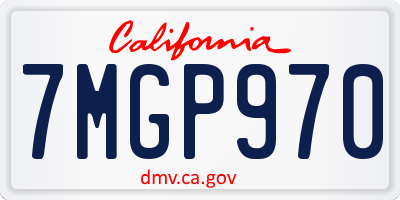 CA license plate 7MGP970