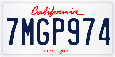 CA license plate 7MGP974