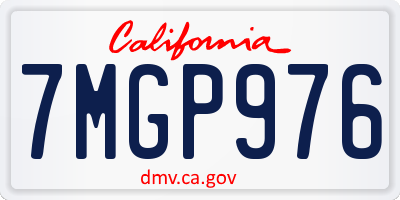 CA license plate 7MGP976