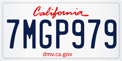 CA license plate 7MGP979