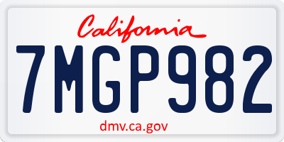 CA license plate 7MGP982
