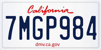 CA license plate 7MGP984