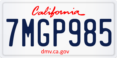 CA license plate 7MGP985
