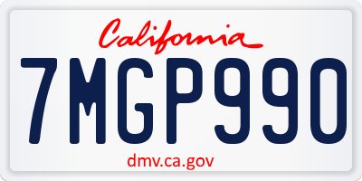 CA license plate 7MGP990