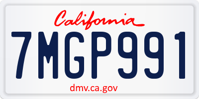 CA license plate 7MGP991