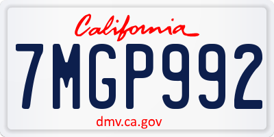 CA license plate 7MGP992