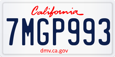 CA license plate 7MGP993