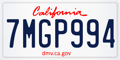 CA license plate 7MGP994