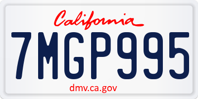 CA license plate 7MGP995