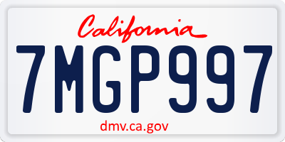 CA license plate 7MGP997