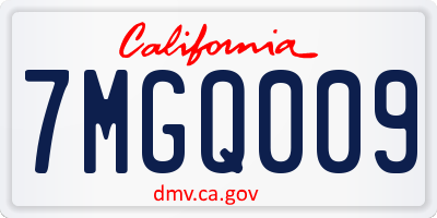 CA license plate 7MGQ009