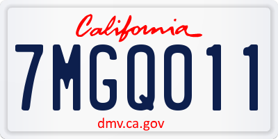 CA license plate 7MGQ011