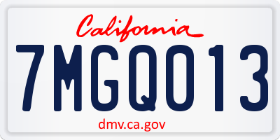 CA license plate 7MGQ013