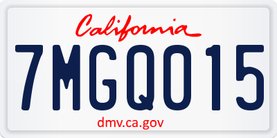 CA license plate 7MGQ015