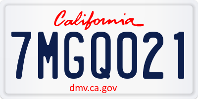 CA license plate 7MGQ021