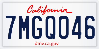 CA license plate 7MGQ046
