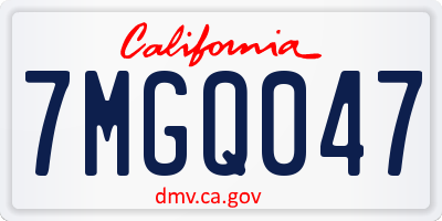 CA license plate 7MGQ047