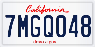 CA license plate 7MGQ048