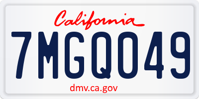 CA license plate 7MGQ049