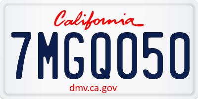 CA license plate 7MGQ050