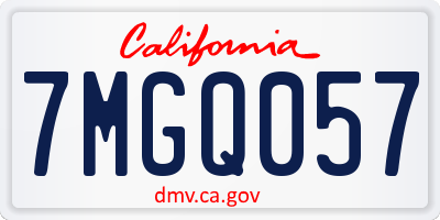 CA license plate 7MGQ057