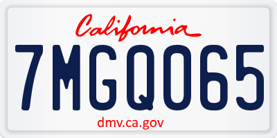 CA license plate 7MGQ065