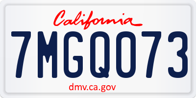 CA license plate 7MGQ073