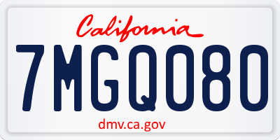 CA license plate 7MGQ080