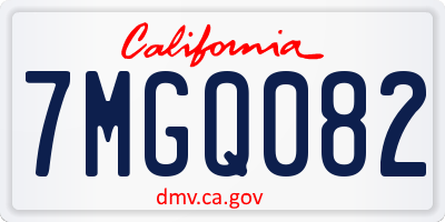 CA license plate 7MGQ082