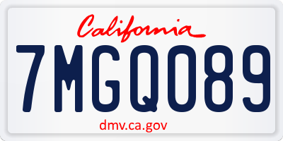 CA license plate 7MGQ089