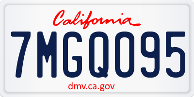 CA license plate 7MGQ095