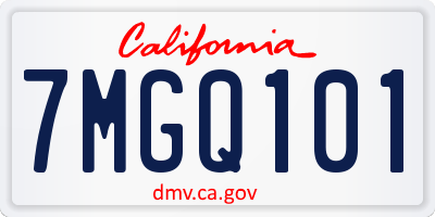 CA license plate 7MGQ101