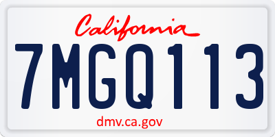 CA license plate 7MGQ113