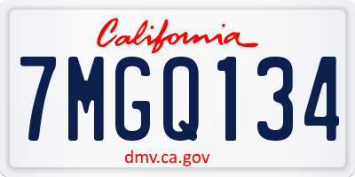 CA license plate 7MGQ134