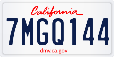 CA license plate 7MGQ144