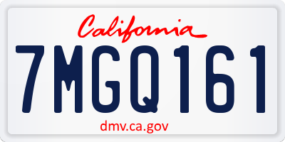 CA license plate 7MGQ161