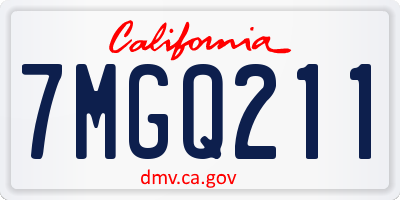 CA license plate 7MGQ211