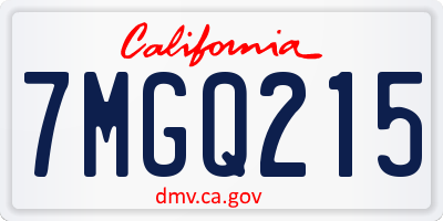 CA license plate 7MGQ215