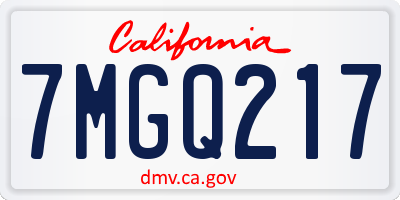 CA license plate 7MGQ217