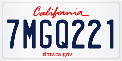 CA license plate 7MGQ221