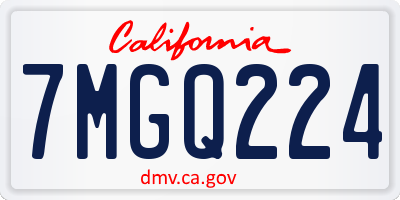 CA license plate 7MGQ224