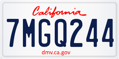 CA license plate 7MGQ244