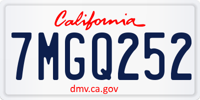 CA license plate 7MGQ252
