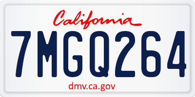 CA license plate 7MGQ264